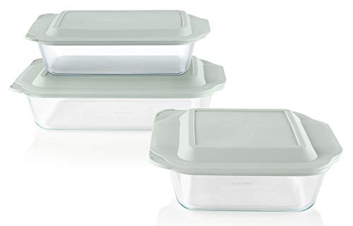 Comparison: Best Amber Pyrex Baking Dish 7 Pyrex Deep 3-Pack Glass Baking Dish Set (9"x13", 7"x11", 8"x8") With BPA-Free Lids, Rectangular Glass Bakeware, Dishwasher, Microwave, Freezer & Pre-Heated Oven Safe