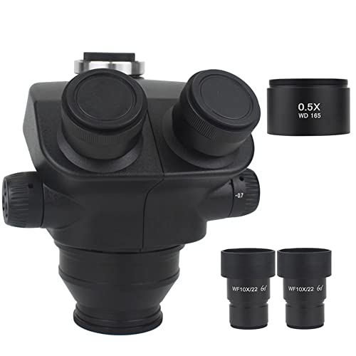 Microscope 7X-45X 7X-50X Stereo Microscope Trinocular Microscope Head WF10X/22mm Eyepiece Rubber Eye-Guards Microscope Accessories(with 0.5X)