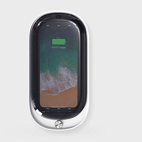 Portable UV Sanitizer Hub with Wireless Charging 15W, Smartphone 360 Sanitizer Kills Virus & Bacteria, Quick Cleaning, Disinfection for Mobile Phones, Keys, Watches, Masks, Airpods - White