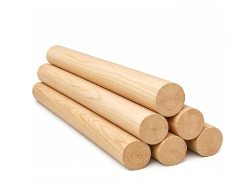 5 St&uuml;ck Rundstab aus Holz, 24mm - 50 mm Durchmesser, 30cm - 100cm L&auml;nge, Naturholz Rundholz Holzst&auml;be rund natur Holzstab, Holzst&auml;bchen,Holzstange, Rundstab Bastelst&auml;be (&Oslash; 50mm x 50cm lang)