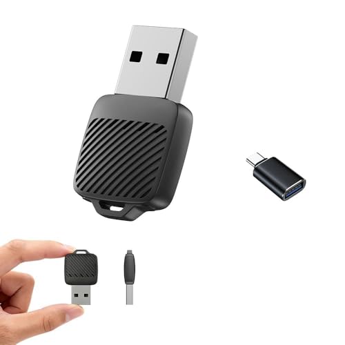 Mini Wireless CarPlay & Android Auto Adapter Ultra-Small Wired to Wireless Dongle USB-A with Type-C Adapter Included Fast Auto Connect Plug & Play for Cars with Factory CarPlay