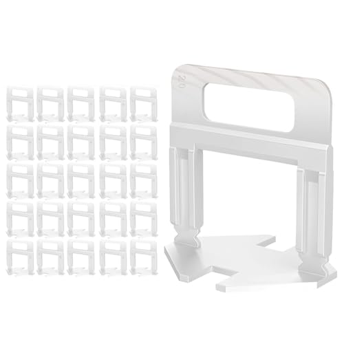 Sistema Nivelación Azulejos,Sistema de Nivelacion de Azulejos para suelo y pared,Clips de nivelación de baldosas,Lengüetas espaciadoras de juntas para baldosas,2mm 100 piezas Sistema de nivelación