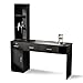EMERAT Barber Salon Station for Hair Stylist, Salon Wall Mount Station with Barber Cabinet and Barber Desk, Hair Salon Stations Equipment with Holders, Drawers, Beauty Station Without Mirror (Black)