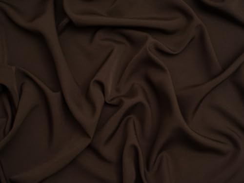 Minerva Core Range - Tela crepé suave al tacto para ropa y vestido, color marrón oscuro, ligera y adecuada para confección, ancho aproximado: 110 cm, se vende por metro