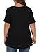 Tencede Womens Plus Size Tops Short Sleeve Tunic Shirts V Neck Summer Floral Loose Fit Blouse Black 3X
