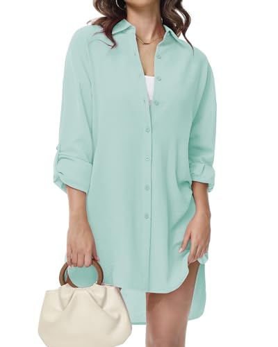 Tanmolo Damen Bluse V-Ausschnitt Hemdbluse Langarm Lässiges Hemd zum...