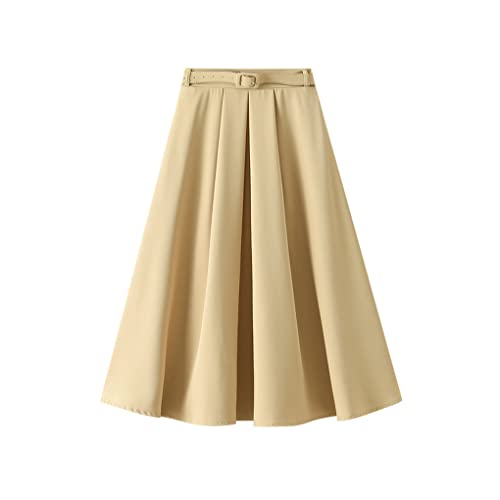 Jupe plissée taille haute femme jaune soleil été unique