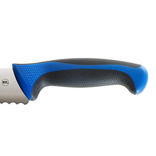 Image of Mercer Culinary Millennia Colors Bread Knife, 10-Inch Wavy Edge Wide, Blue