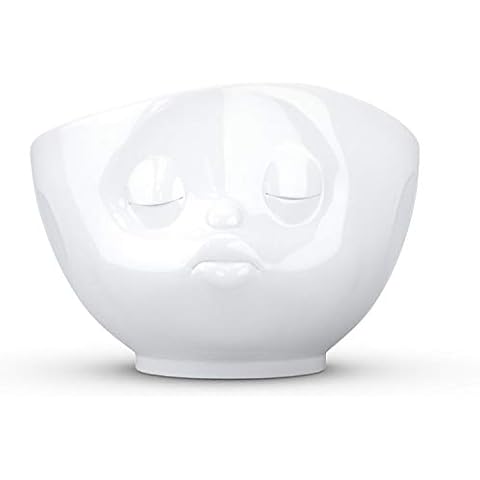 FIFTYEIGHT PRODUCTS TASSEN Porcelain Bowl, Kissing Face Edition, 16 oz. White, (Single Bowl) for Serving Cereal, Soup Cover