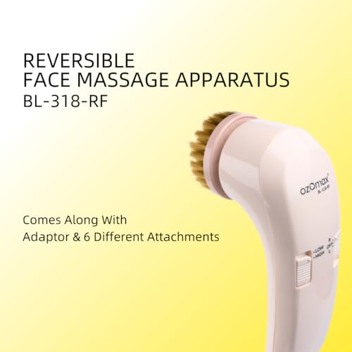 Image of Ozomax Reversible Face Handheld Massager Apparatus - Dual Direction Rotation for Personalized Facial Massage and Relaxation, Multicolour