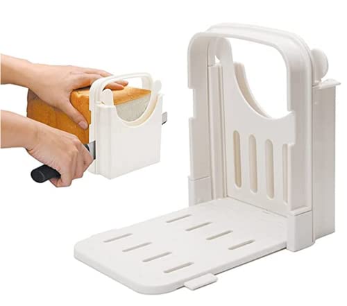 NatureMan Affettatrice per pane fatto in casa, regolabile, pieghevole, per pane tostato, toast, sandwich