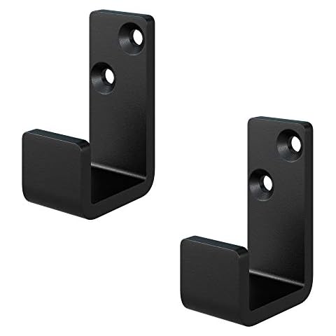 FaithLand Heavy Duty Sliding Barn Door Floor Guide, Bottom Stay Guide, Wall Mount Door Guide, Black, Pack of 2 Cover