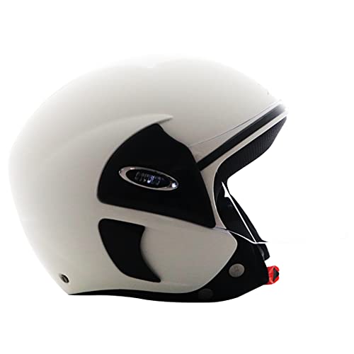 Image of TVS Half Face Helmet for Men and Women, Glossy White, Size L, ISI and DOT Certified
