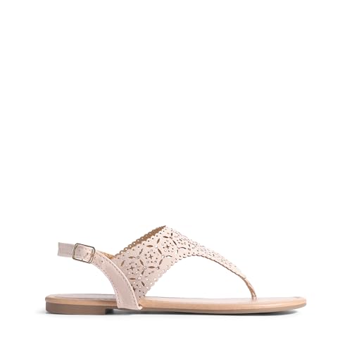 DREAM PAIRS Women's Rhinestone Casual Wear Cute Gladiator Flat Sandals Beach Dressy T-Strap Thong Sandals2