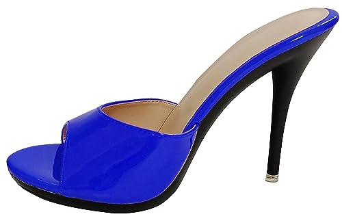 Sandales sexy femme talon bleu roi 10 5 cm nu-pieds habillés chic taille 39.5
