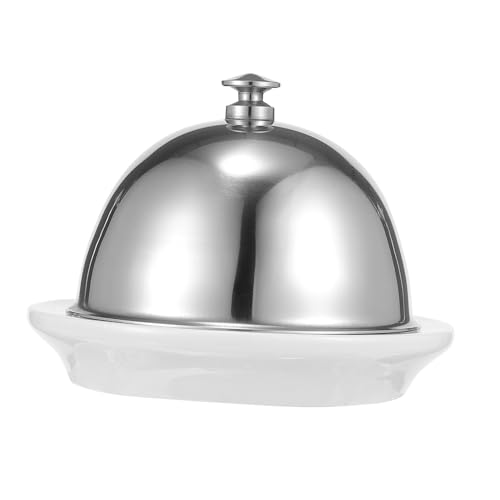 FUNOMOCYA セラミックバター皿 蓋付き バター保存容器 フレッシュキープ 食卓用 多機能デザートプレート キッチン ホテル レストラン対応