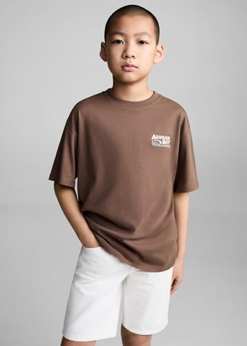 Image of Alan Jones Clothing Boys Oversized Cotton Printed T-Shirt | Round Neck, Short Sleeves, Casual Wear