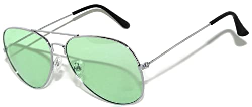 Image of OWL Classic Aviator Style Sunglasses Metal Frame Colored Lens UV 400 Unisex