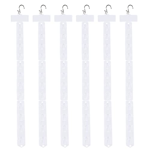 Ira Pollitt 10 Pack Hanging Merchandise Strips with S Hooks ,12 Station Hanging Merchandise Strips Display Clip Strips