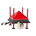 RentACoop 10x10” Adjustable Heating Plate with Bonus Foldable Anti-Roost Cone for up to 15 Chicks | Chick Brooder Heat Plate – Energy-Efficient 15-Watt Chick Heater - Safer Than Heat Lamps