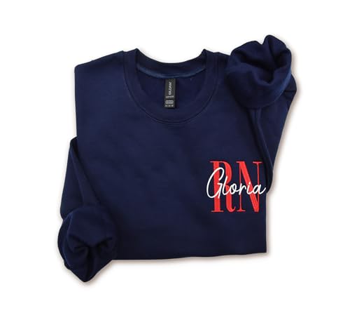 RN LN LPN Nurse Sweatshirt Licensed Nurse Registered Nurse Licensed Practical Nurse Hoodie Custom Add Your Name Long Sleeve.