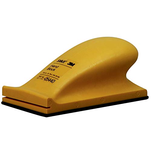 3M Stikit Hand Block - Hand Sanding Block - Hard Density - For Adhesive Backed Sanding Sheets and Rolls - Yellow Sanding Block - 2.75" x 5" - 5440