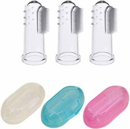 Love Silicone Baby Finger Manual,Blue Pink & White Toothbrush,Great For Massaging & Cleaning Gums,Use Soft Brush For Kids & New Born Baby,Kids Finger Toothbrushes Pack Of 3-image-14