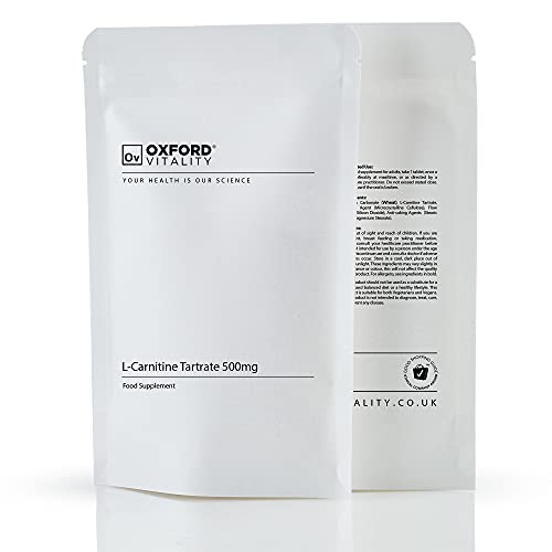 L-Carnitine Tartrate 500Mg Tablets | Calcium, Muscles, Metabolism, Digestion | Oxford Vitality (365)