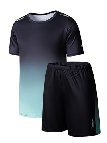 YiZYiF Kids Boys 2Pcs Quick dry Sportuit Summer Outdoor Athletic Tracksuit Short Sleeve T-shirt Tees and Shorts Set