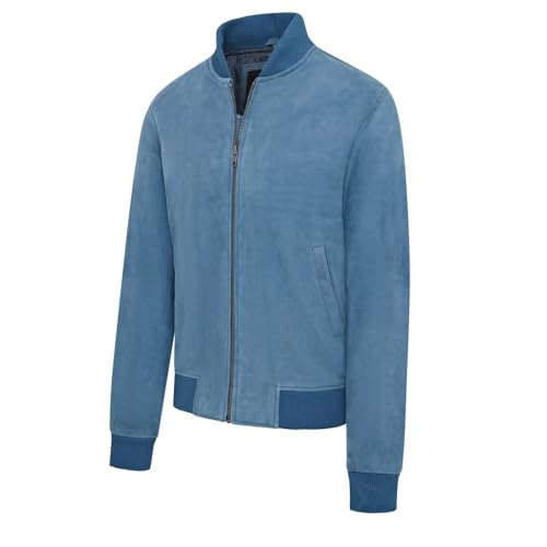 Infinity Leather Mens Soft Goat Suede MA-1 Varsity Bomber Jacket3