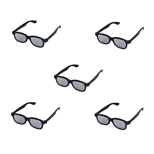 Sraeriot 5 Pares de Adultos Pasivo Circular Lente polarizada Gafas 3D para Película/Cine/Teatro/TV 3D / Proyector 3D - Plástico Negro, Gafas