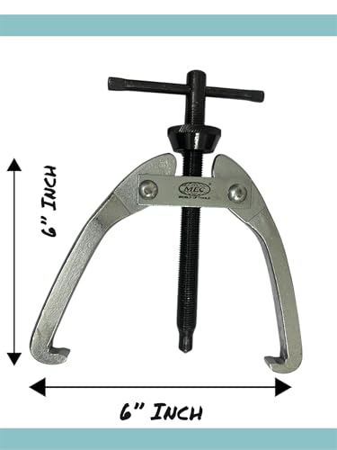 Image of MEC 2-Jaw Gear Bearing Puller - Removal Tool for Gears, Pulley, and Flywheel with Heavy Lock Nut and Spindle (6 inch (150mm))