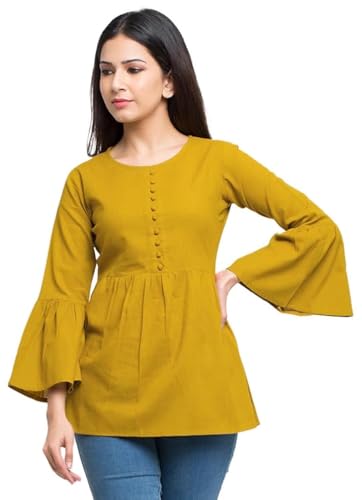 Image of Yash Gallery Women's Cotton Regular Fit Top