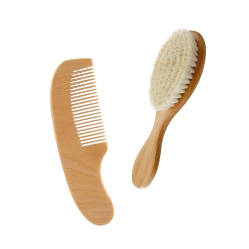 Abaodam 用頭皮マッサージブラシ 滑らか手柄付き羊毛ヘアブラシ ヘアコーム 頭皮ケア 髪の毛洗浄用 新生児 向け ヘアケア用品