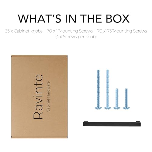 Image of Ravinte 35 Pack 6-1 /4 Inch Kitchen Square Cabinet Handles Matte Black Stainless Steel Drawer Pulls Hardware