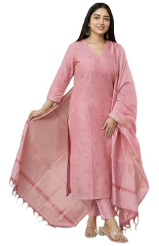 Image of GoSriKi Viscose Printed Kurta for Women | Kurti Set Woman | Kurta with Pant & Dupatta | Straight Ethnic Suit | Indian Outfit Ladies Dress Stylish Traditional Clothing Party Office Fashion Look Style