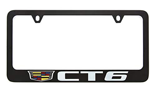 Cadillac Ct6 Zinc License Plate Frame With Glossy Black Finish (2 Hole) #TOP2