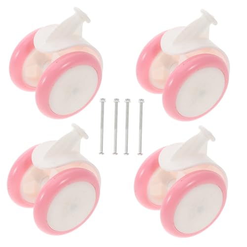 DRESSOOS 4 Piezas Rueda de Andador para bebé Cambio de Ruedas de Andador Reemplazos de Ruedas de Andador para bebés. Accesorios para Andador de Bebe Ruedas de plastico Caucho Rosa