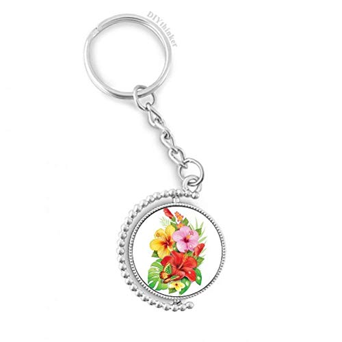 Porte-clé rotatif bouquet de fleurs bague keyholder 1,2x3,5 pouces accessoire mode