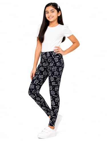 Image of BODYCARE Kids Girls Cotton Leggings | Soft Stretchable Pants, Playtime, Yoga & Casual Wear | Comfortable Elastic Waist Leggings for Toddler & Kids Girls