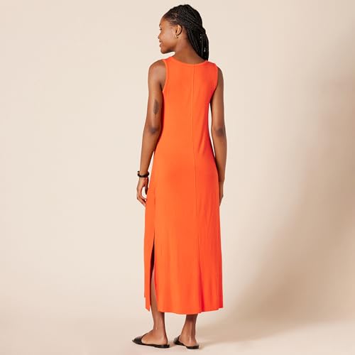Image of Amazon Essentials Women's Side-Slit Jersey V-Neck Maxi Length Dress