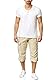Indicode Herren Nicolas Check 3/4 Cargo-Shorts inkl. Gürtel | Herrenshorts aus Baumwolle Fog, L