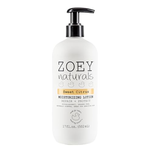 Image of Zoey Naturals Sweet Citrus Baby Lotion - Enriched with Shea, Apricot Oil, Aloe & Avocado - Soothes & Moisturizes with Orange & Pomegranate - Gentle for Eczema Skin, Made in USA