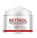 Crema Facial de Retinol con Colágeno, Ácido Hialurónico y Vitamina C, Hidratante Antiarrugas Reafirmante, (60gr)