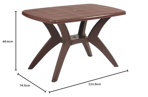 Image of SkyGlamour Supreme Melody Plastic Dining & Coffee Table for Home, Cafe, Restaurants Indoor | Outdoor Use (Globus Brown)