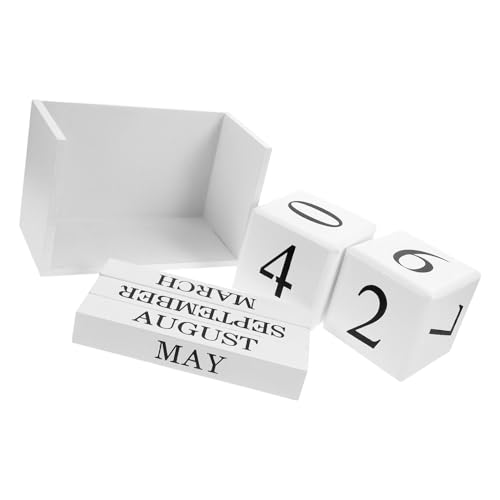 STOBOK 欧式万年? 木製卓上カレンダー ヨーロピアンデザイン耐久ウッド素材 多機能デスクオーナメント オフィスと家の洗練装飾