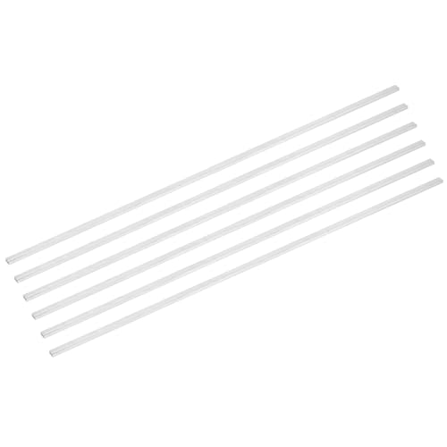Image of MECCANIXITY 6 Pcs Square Aluminum Flat Bar, 1 /8 inch (4mm) Thick x 1 /4 inch (6mm) Width x 16 inch (406.4mm) Long 6061 Aluminum Flat Plate Solid New Mill Stock Silver for Industrial Building