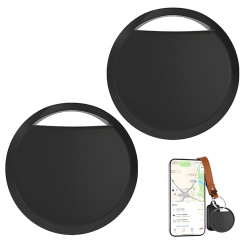 Smart Air Tracker Tag 2 Pack, Buscador de Objetos Bluetooth Funciona con Buscar Apple (sólo iOS), Localizador Bluetooth 5.2, IP67 Impermeable, para Niños/Llaves/Perros/Maletas Viaje, para iPhone/iPad