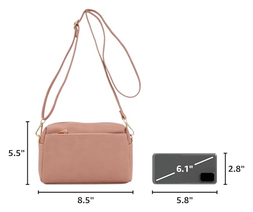 Image of FashionPuzzle Triple Zip Small Crossbody Bag
