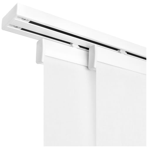 Kit de rails pour panneaux en tissu sans auto-agrippant, montage mural - 2 voies, support mural + bande de fixation, aluminium, kit de 1 rail et 2 supports...